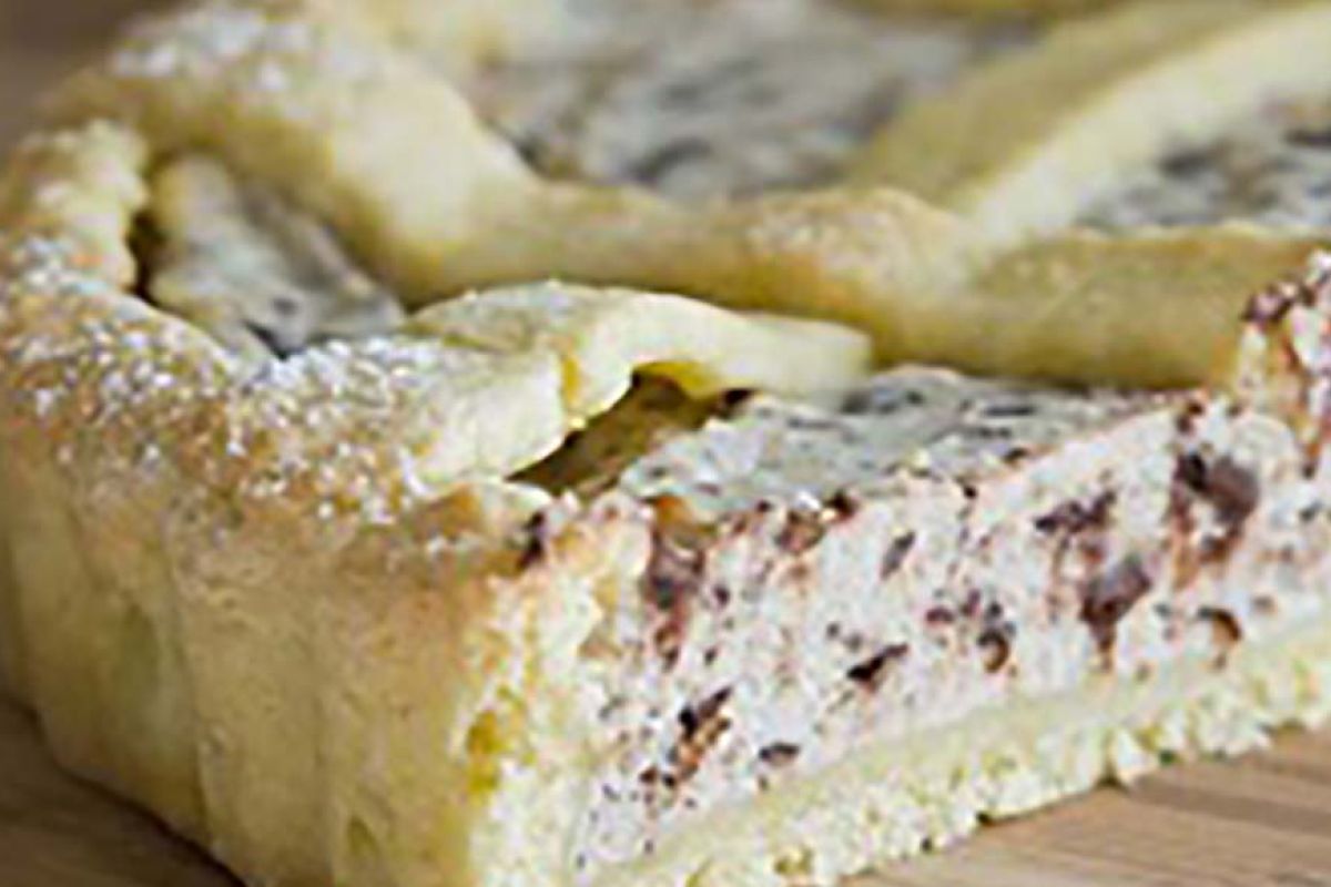 Torta di ricotta con gocce di cioccolata